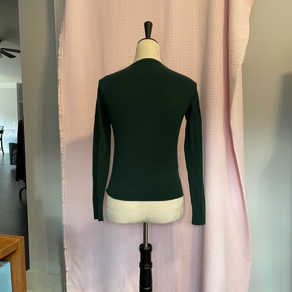 ANN TAYLOR Hunter green cardigan size XS. - Picture 3 of 4